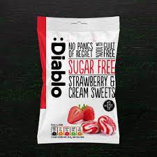 DIABLO SUGAR FREE STRAWBERRY & CREAM SWEETS 75G