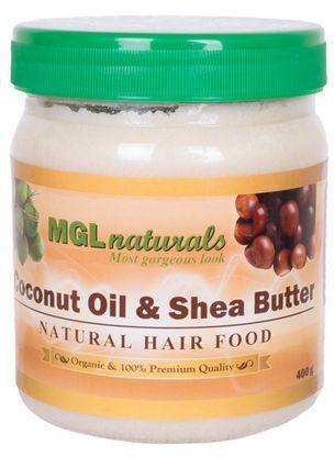 MGL NATURALS COCONUT OIL & SHEA BUTTER HAIR FOOD 400G