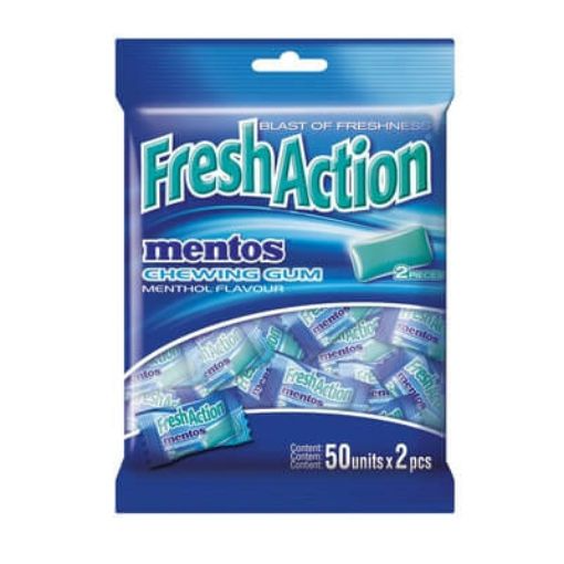 MENTOS FRESH ACTION GUM BAG 110G