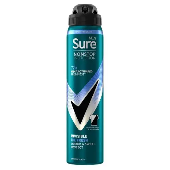 SURE DEO SPRAY INVISIBLE ICE FRESH 250ML