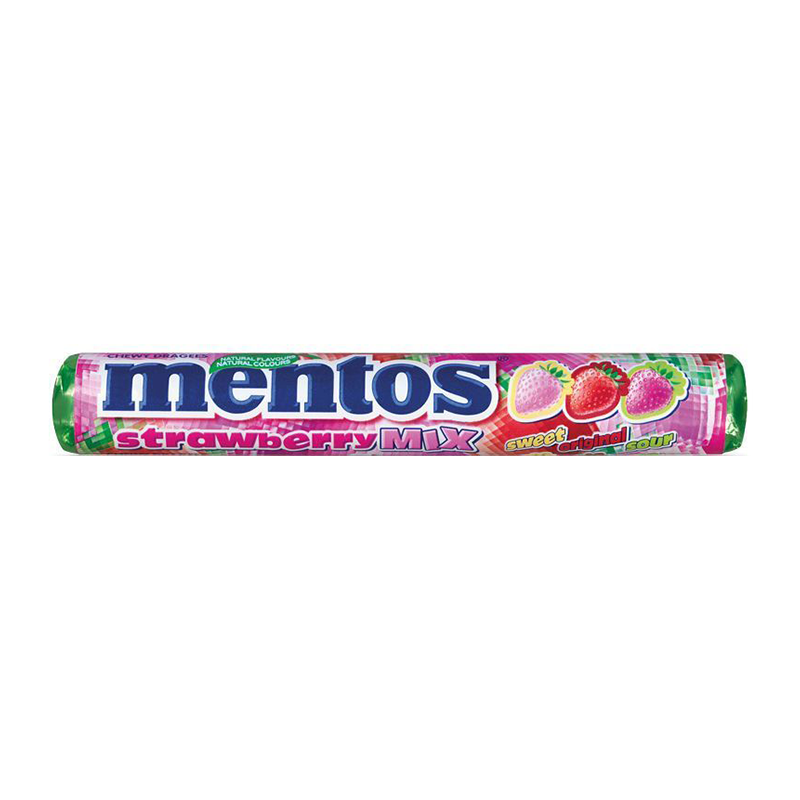 MENTOS STRAWBERRY ROLL 37.5G