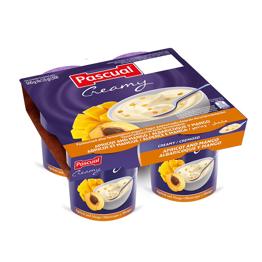 PASCUAL THICK CREAMY YOGURT APRICOT&MANGO 125G X 4