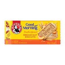 BAKERS GOOD MORNING BREAKFAST BISCUIT PEACH & APRICOT 50G
