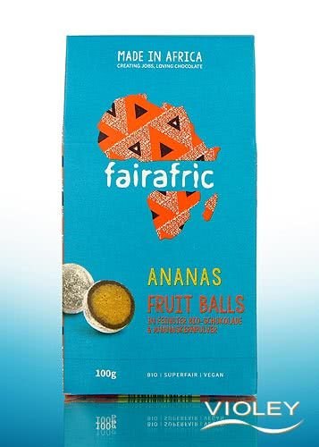 FAIRAFRIC CHOCOLATE PINEAPPLE FRUIT BALLS 100G