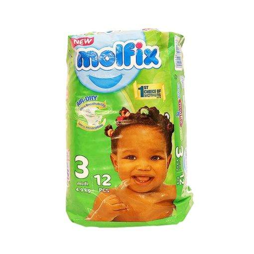 MOLFIX MIDI 3 DIAPERS AIR-DRY 9PCS