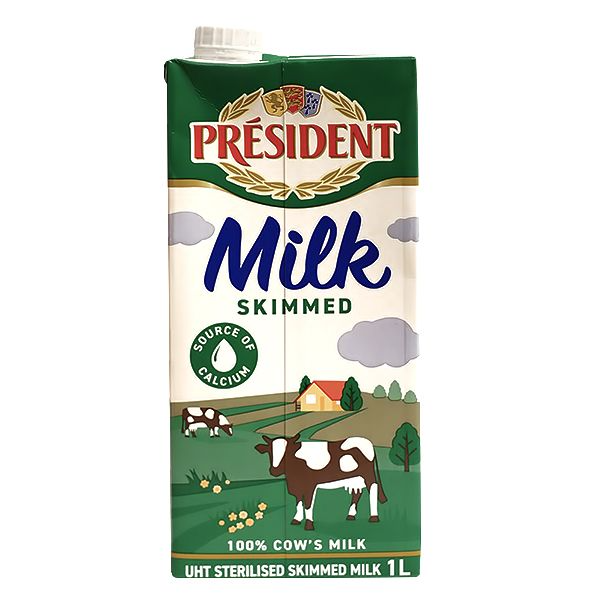 PRESIDENT SKIMMED MILK 1LT