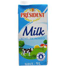 PRESIDENT SEMI-SKIMMED MILK 1LT