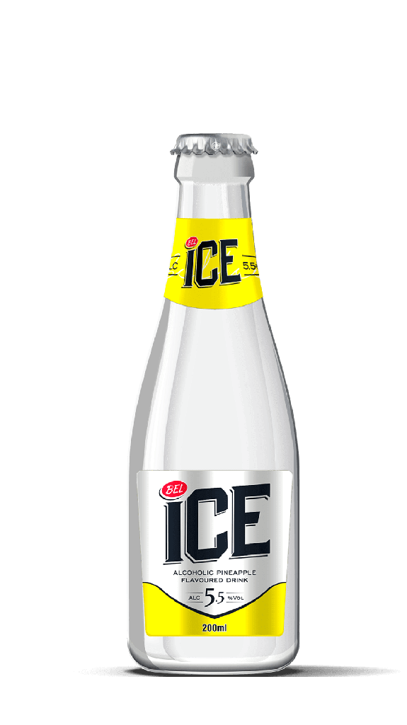 BEL ICE ALCOHOLIC PINEAPPLE DRINK GLASS 200ML