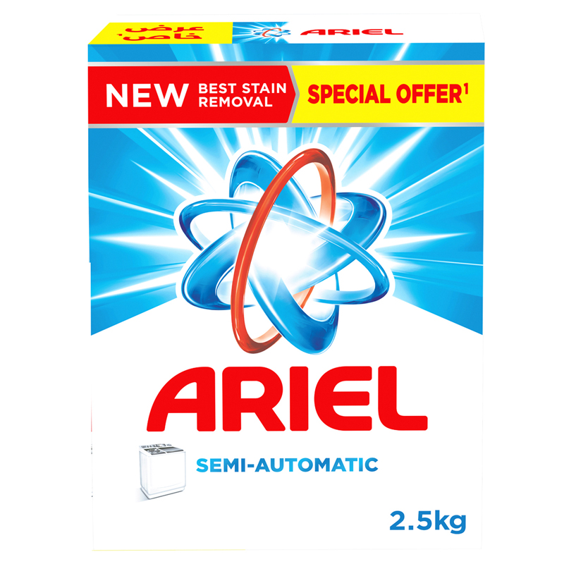 ARIEL SEMI AUTOMATIC MACHINE WASH POWDER 2.5KG