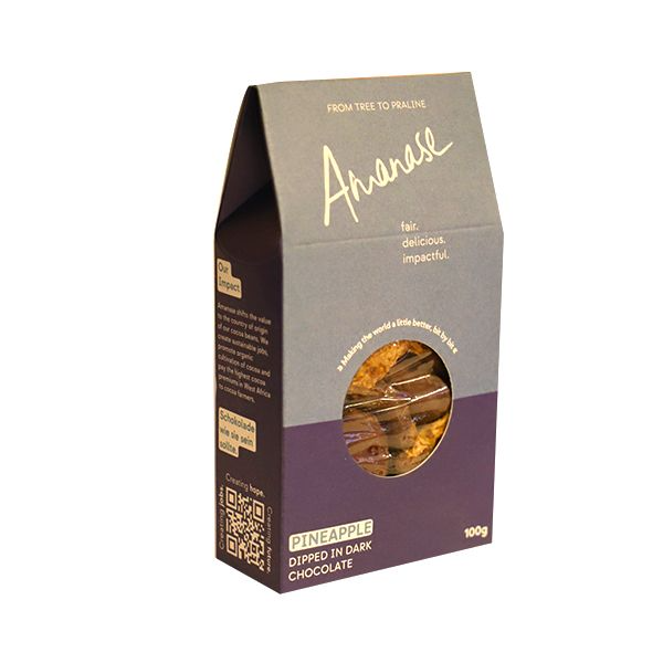 FAIRAFRIC PINEAPPLE DIPPED IN DARK CHOCOLATE 100G