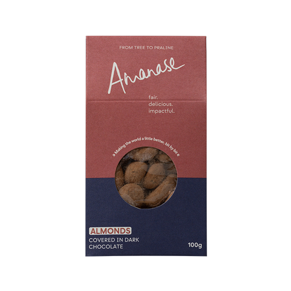 FAIRAFRIC ALMONDS COVERED IN DARK CHOCOLATE 100G