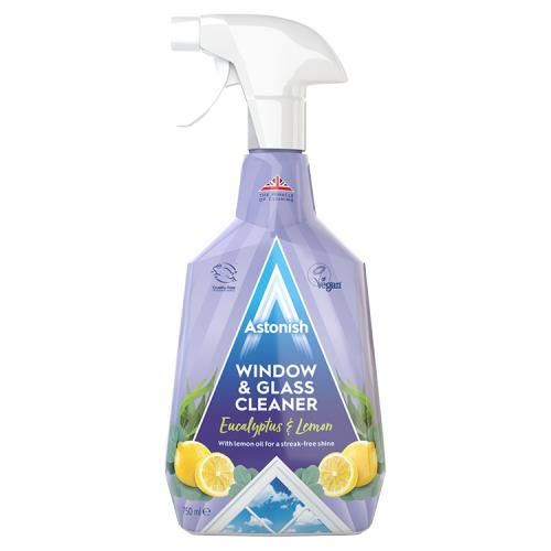 ASTONISH WINDOW & GLASS CLEANER  EUCALYPTUS & LEMON 750ML