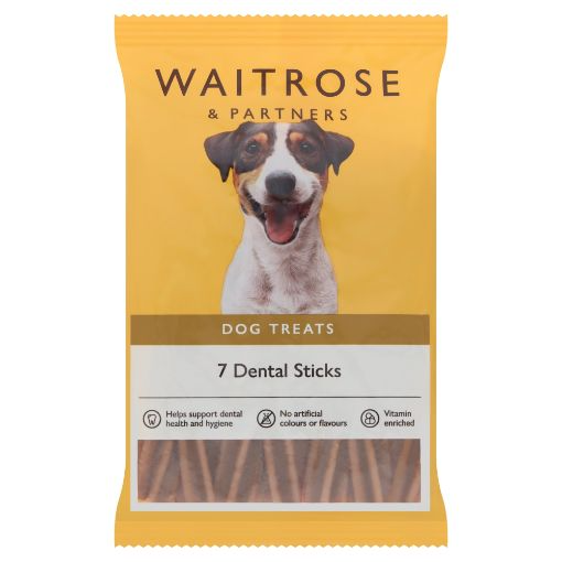 WAITROSE & PARTNERS DOG TREATS 7 DENTAL STICKS 180G