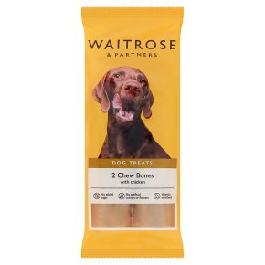 WAITROSE & PARTNERS DOG TREATS 2 CHEW BONES 200G