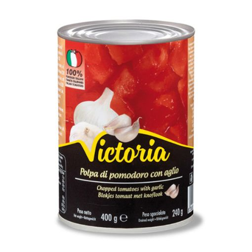 VICTORIA CHOPPED TOMATOES WITH GARLIC CAN 400G