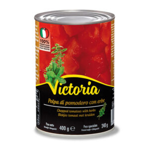 VICTORIA CHOPPED TOMATOES WITH HERBS CAN 400G