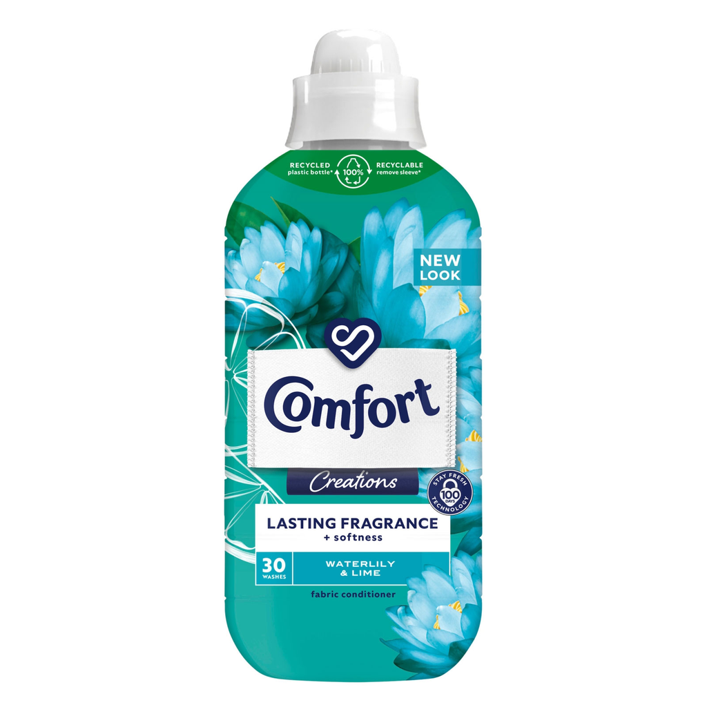 COMFORT WATERLILY & LIME FABRIC SOFTENER 900ML