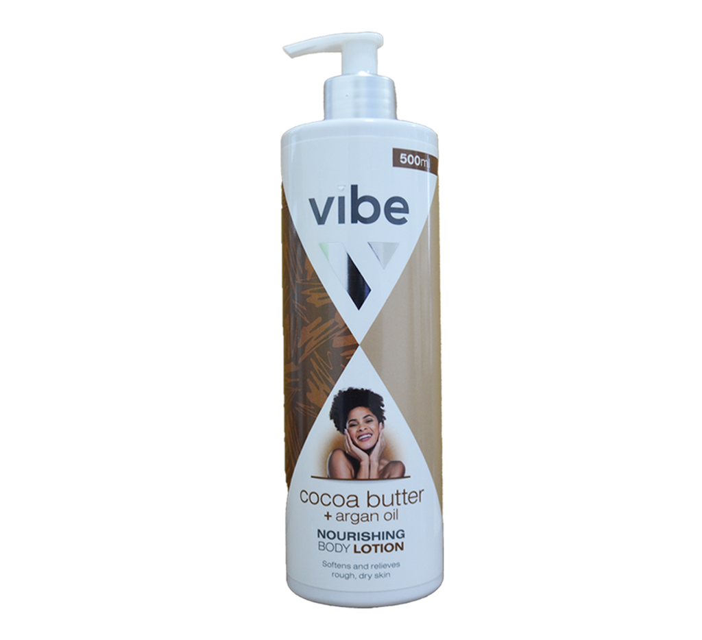 VIBE COCOA BUTTER & ARGAN BODY LOTION 500ML