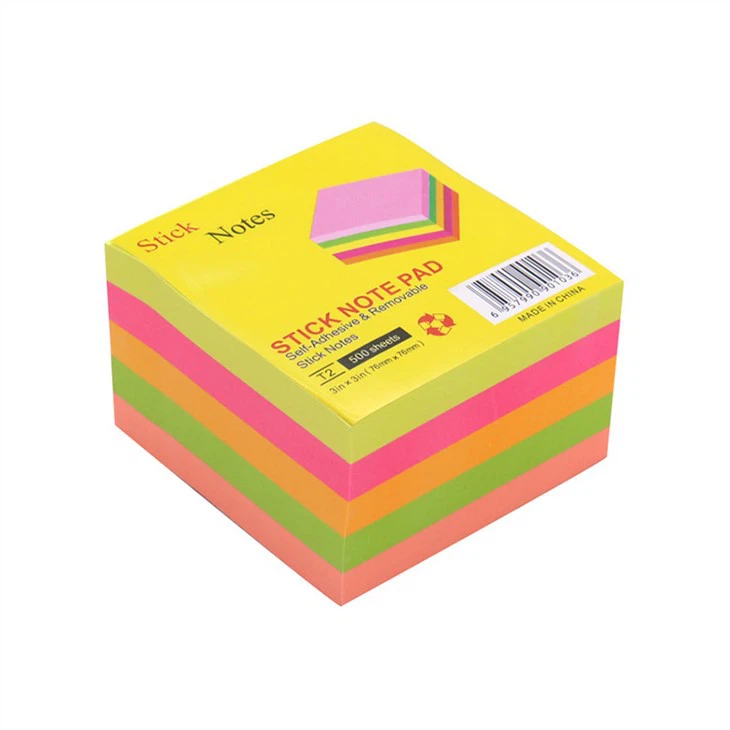 COLORED STICKY NOTE PAD 3IN X 3IN 400SHEETS