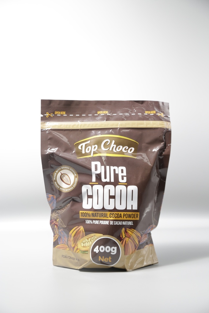 TOP CHOCO 100% PURE COCOA POWDER-POUCH 400G
