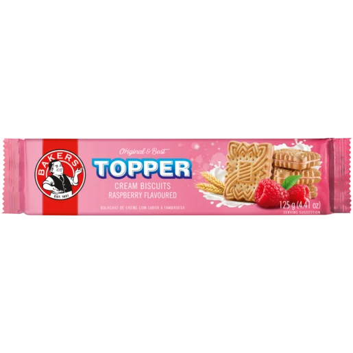 BAKERS TOPPER CREAM BISCUITS RASPBERRY 125G