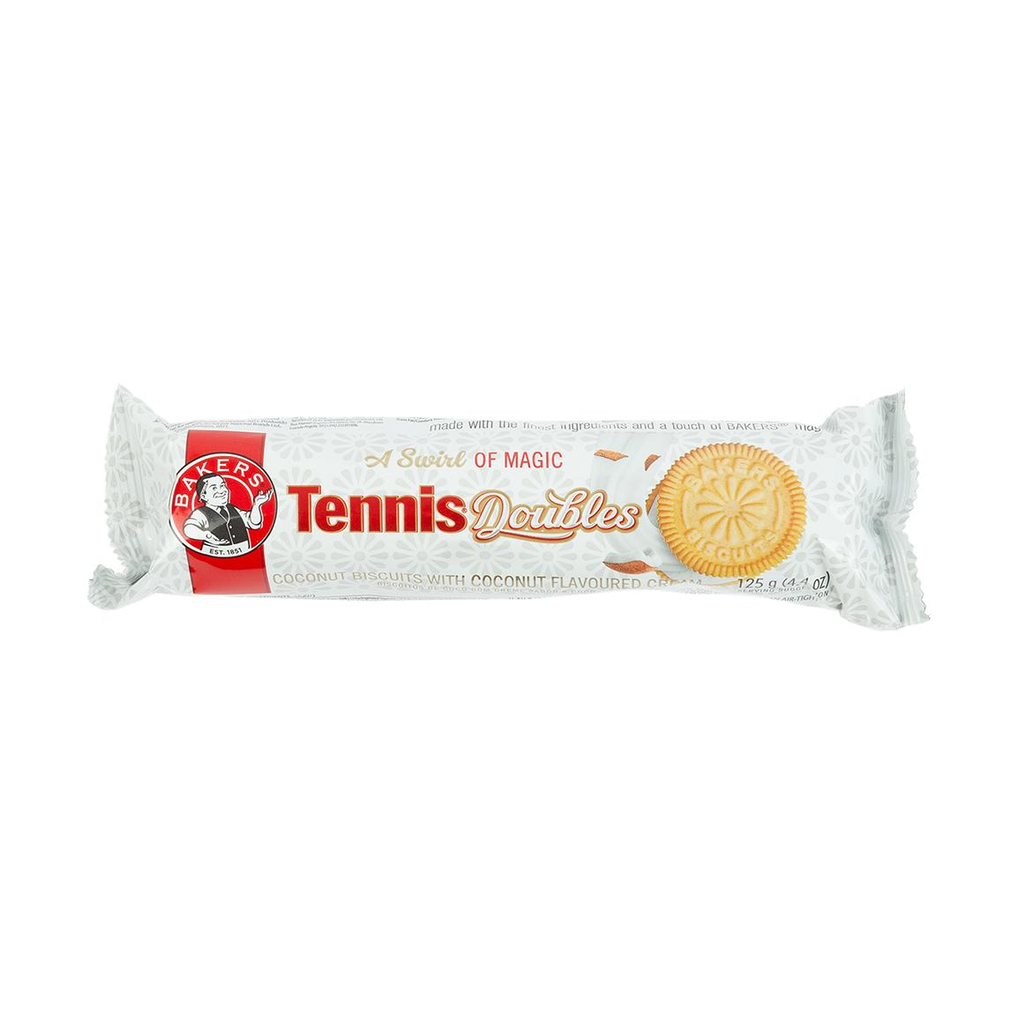 BAKERS TENNIS DOUBLES COCONUT BISCUITS 125G