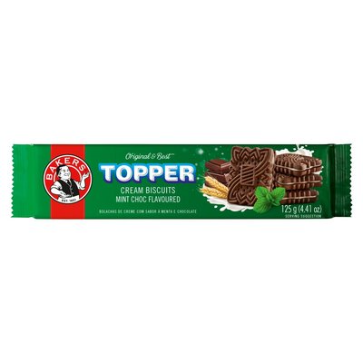 BAKERS TOPPER CREAM BISCUITS MINT CHOCOLATE 125G