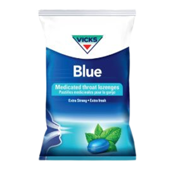 VICKS LOZENGES LEMON/BLUE MENTOS 90G 