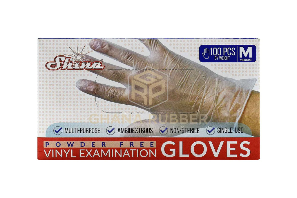 SHINE VINYLE EXAMINATION CLEAR GLOVES 100PCS