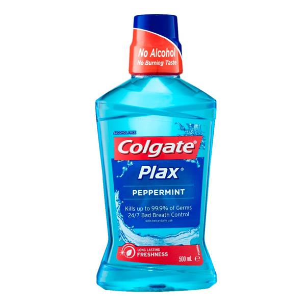 COLGATE MOUTHWASH PLAX PEPPERMINT 500ML
