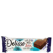 DELISSO COCOA CREAM WAFERS 28G