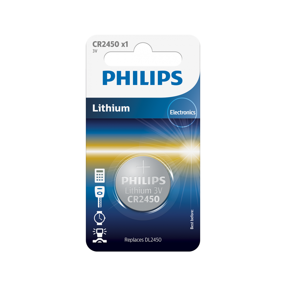PHILIPS LITHIUM BATTERY CR2450 3VB1