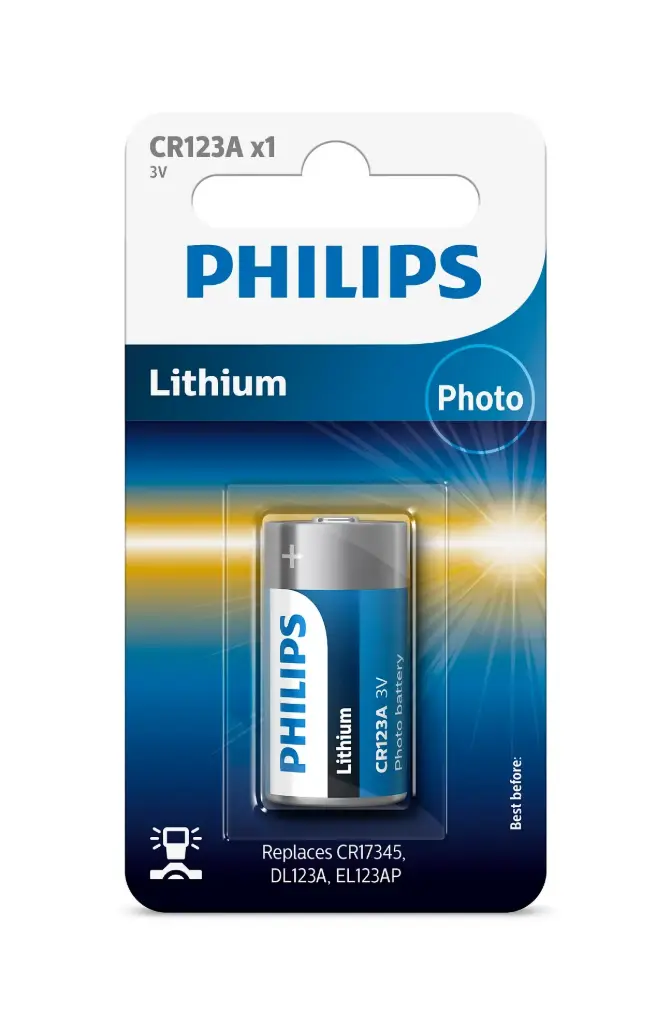 PHILIPS LITHIUM BATTERY CR123A 3V