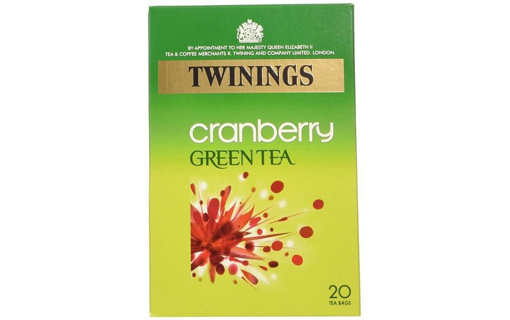 TWININGS  GREEN TEA WITH CRANBERRY 20's