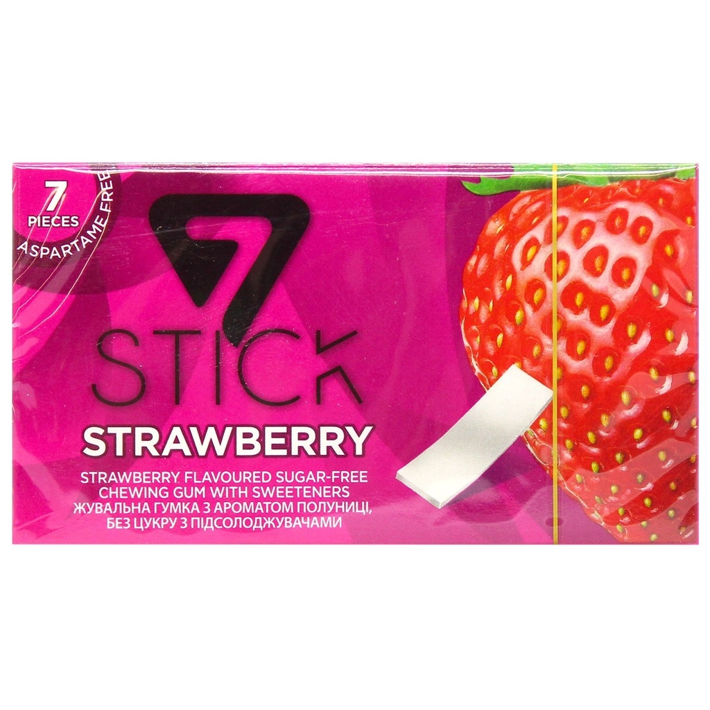 7 STICK BUBBLE GUM STRAWBERRY14.5G