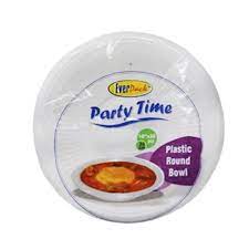 EVERPACK PARTY TIME 8'' PLASTIC ROUND SOUP BOWL S/S