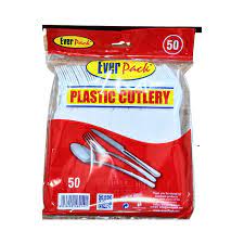 EVERPACK PLASTIC CUTLERY-FORKS 50PCS WHITE