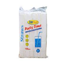 EVERPACK PARTY TIME FLEXIBLE STRAW WRAPPED-100PCS