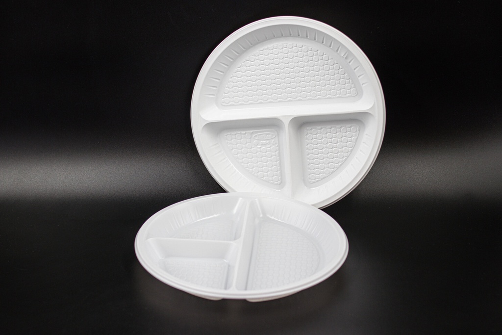 EVERPACK PLASTIC PLATES 10'' 3 COMP 26CM