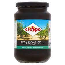 CRESPO PITTED BLACK OLIVES 354G