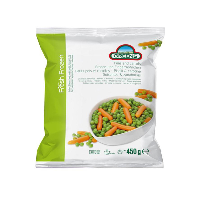 GREENS FROZEN PEAS & CARROT 450G
