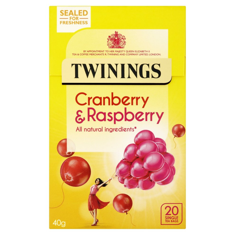 TWININGS CRANBERRY & RASPBERRY TEA 40G