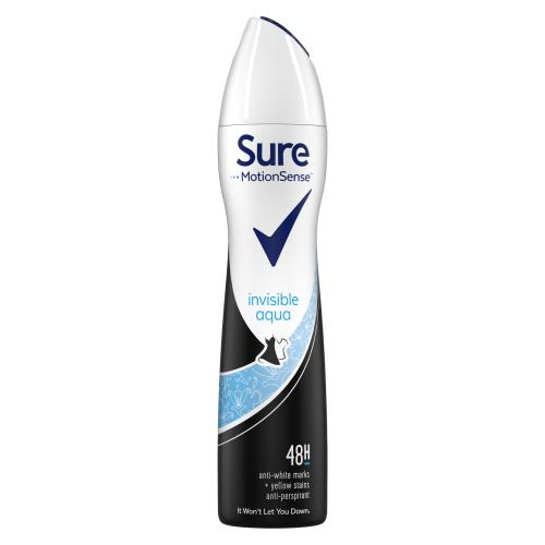 SURE DEO SPRAY FOR MEN INVISIBLE AQUA 250ML