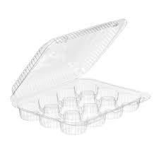 CLEAR '12' CUP CAKE PLASTIC BOX