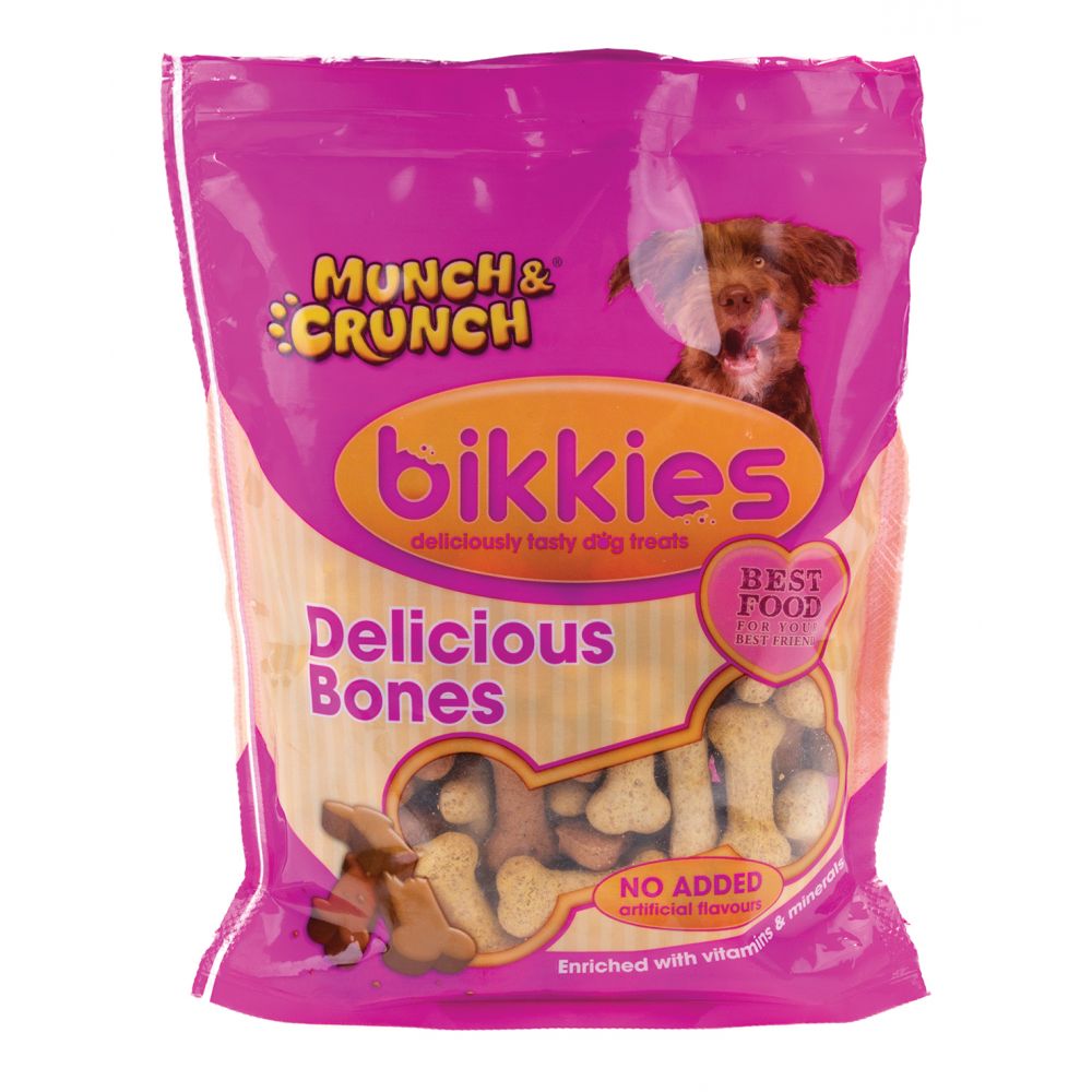 MUNCHIE & CRUNCH BIKKIES DELICIOUS BONES 350G