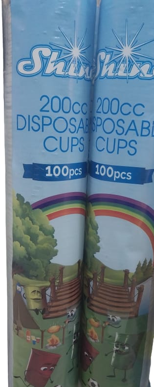 SHINE DISPOSABLE CUPS TP 200CC 100PCS