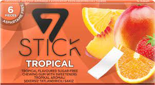 7 STICK BUBBLE GUM TROPICAL14.5G