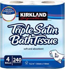 KIRKLAND TRIPPLE SATIN BATH TISSUE 4 ROLLS