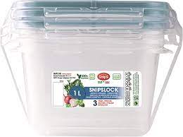 SNIPS SET OF 3 SQUARE FOOD CONTAINERS 1LT