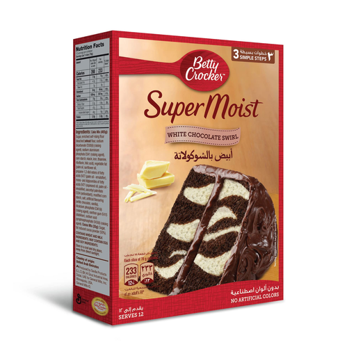 BETTY CROCKER SUPER MOIST MILK WHITE CHOCOLATE 500G
